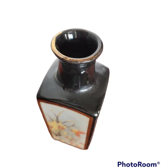 Miniature Porcelain Japanese Vase Hand-Painted with Art Of Chokin Style 3.5" Vtg - Picture 11 of 13